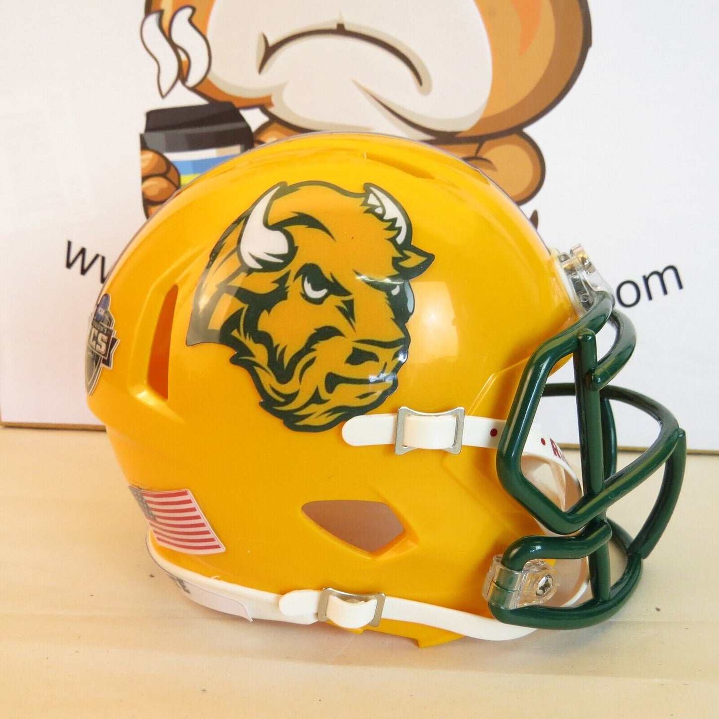 North Dakota State Bison Custom Mini Helmet Yellow