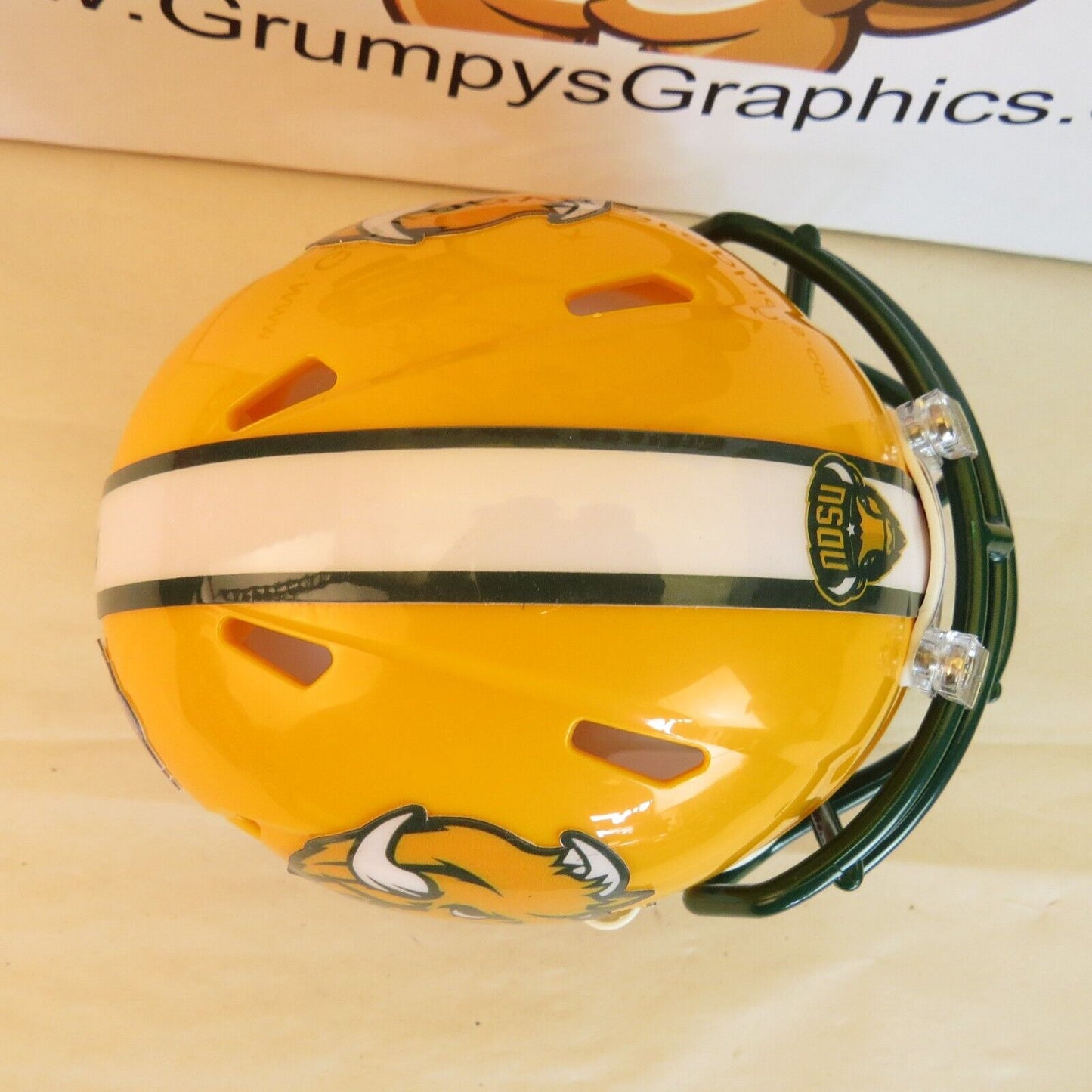 North Dakota State Bison Custom Mini Helmet Yellow