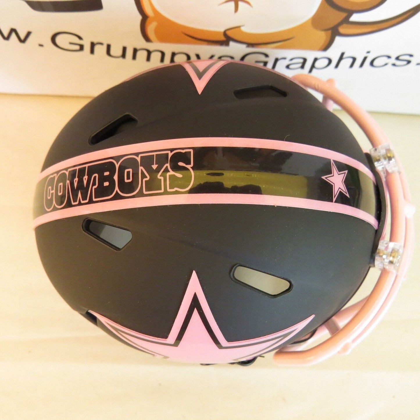 Dallas Cowboys Custom Mini Helmet BCA Breast Cancer Awarenes Themed