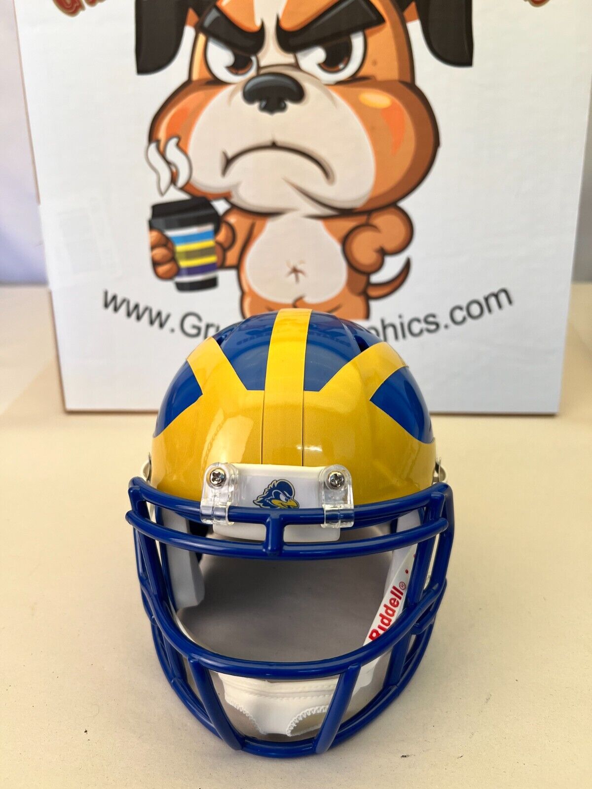 Delaware Fightin' Blue Hens Custom Mini Helmet alternate concept Blue