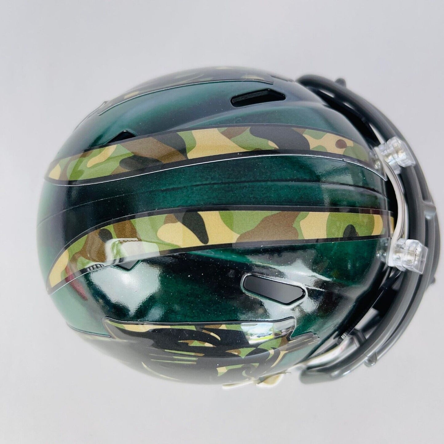 Carolina Panthers Custom Painted Mini Helmet - Green/Black/Grey Distressed