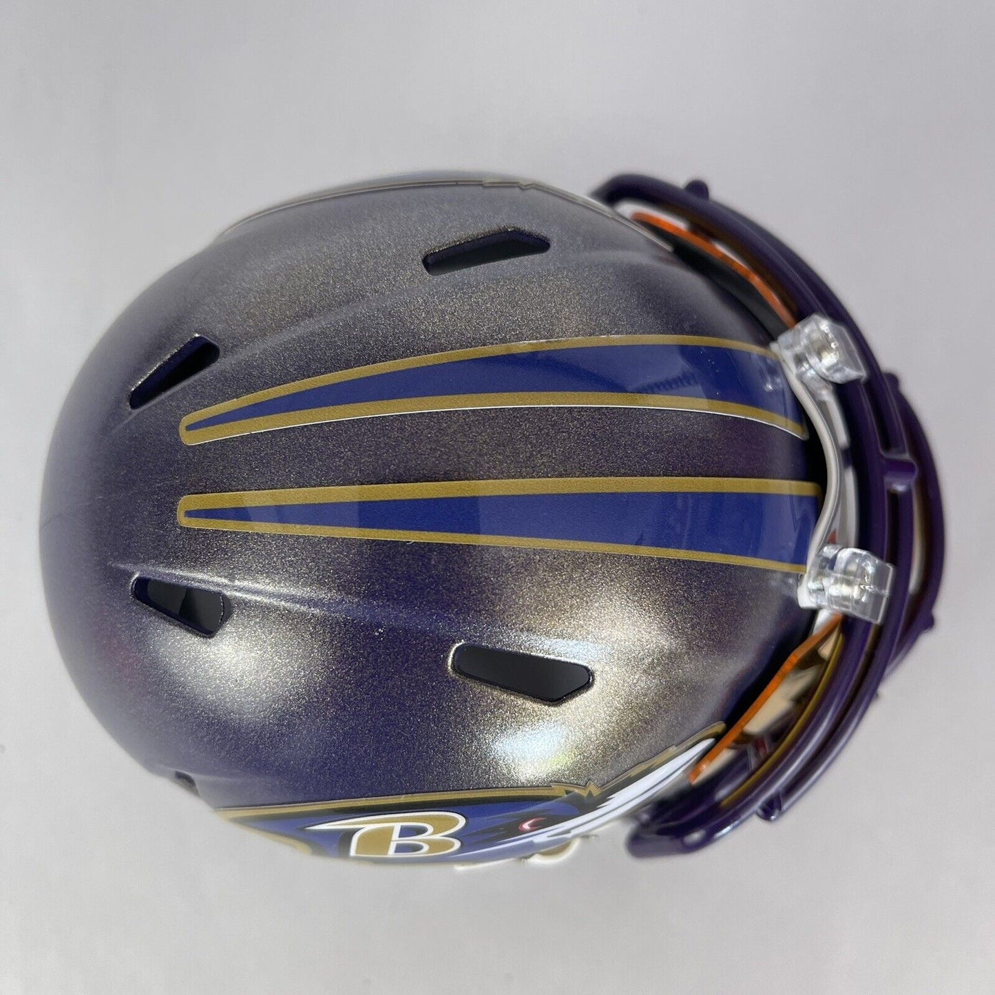 Baltimore Ravens Custom Mini Helmet - Purple/Gold distressed