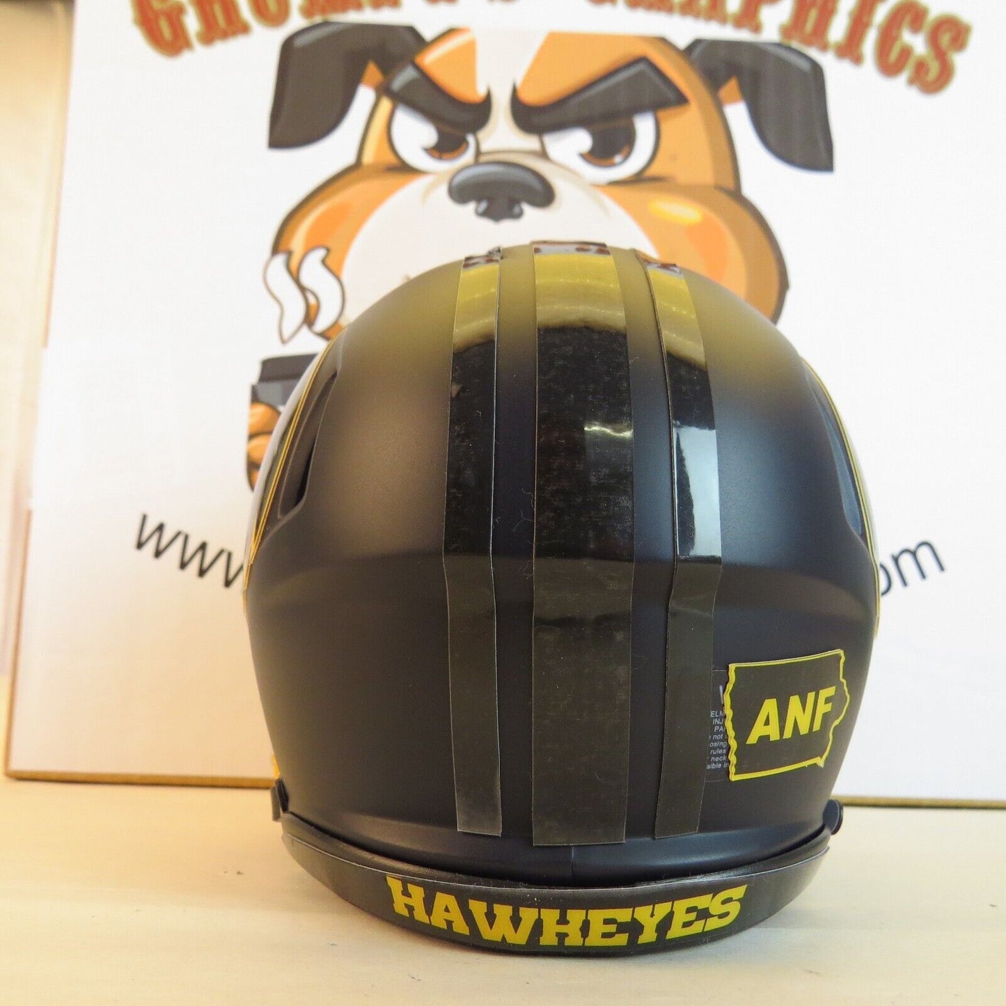 Iowa Hawkeyes Alternate Custom Mini Helmet Black Satin