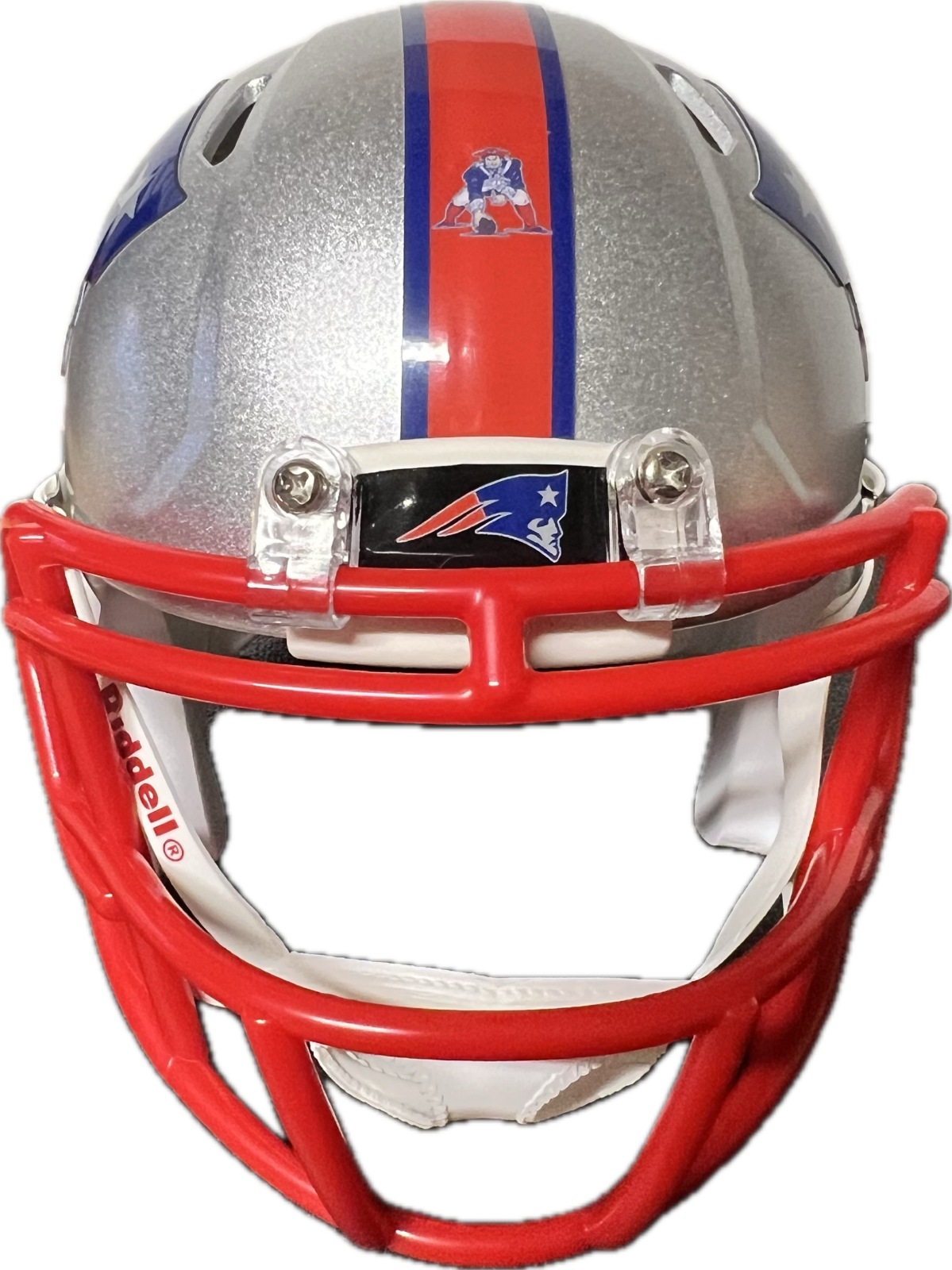 New England Patriots Custom Mini Helmet Alternate on Silver