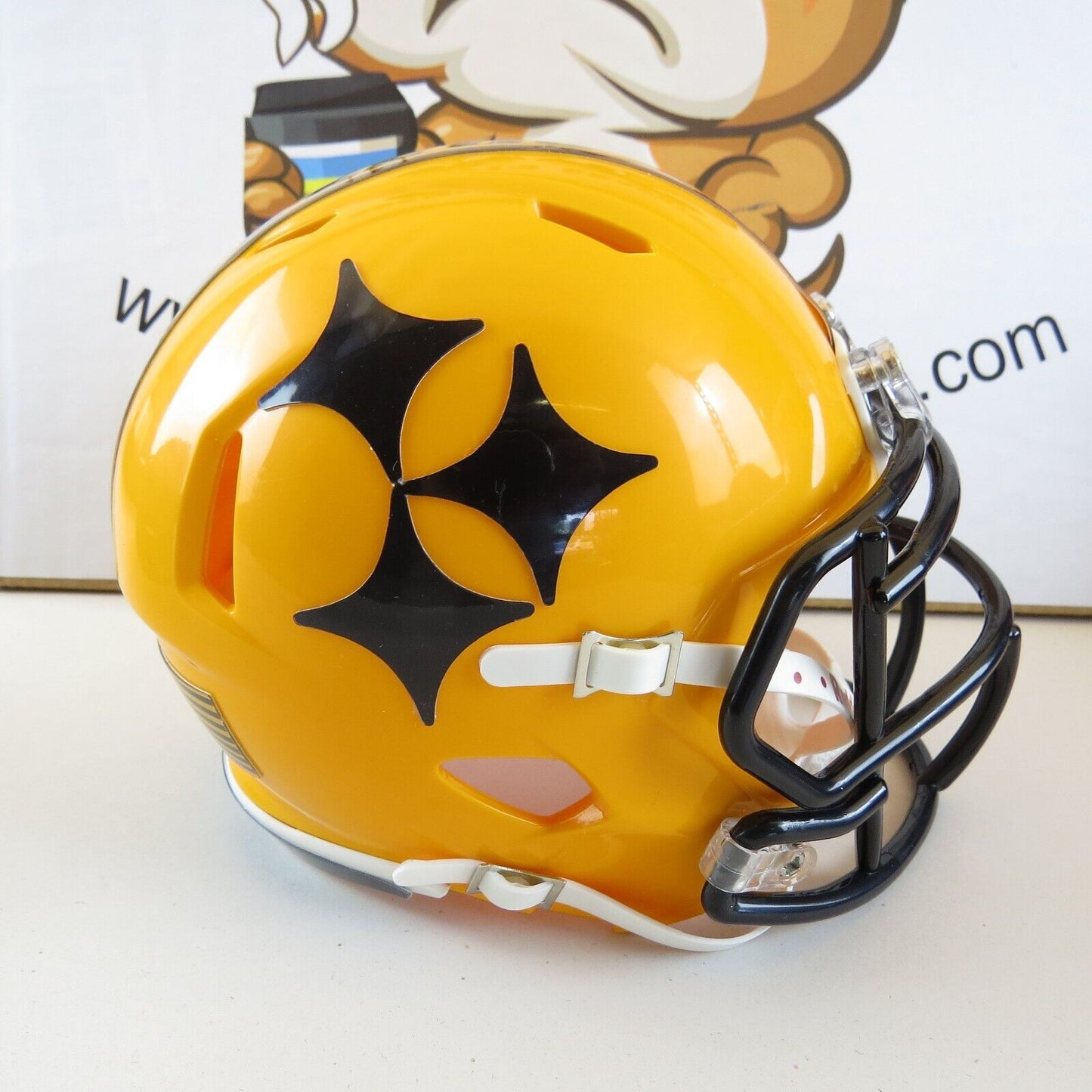 Pittsburgh Steelers Custom Mini Helmet Alternate decals on Yellow