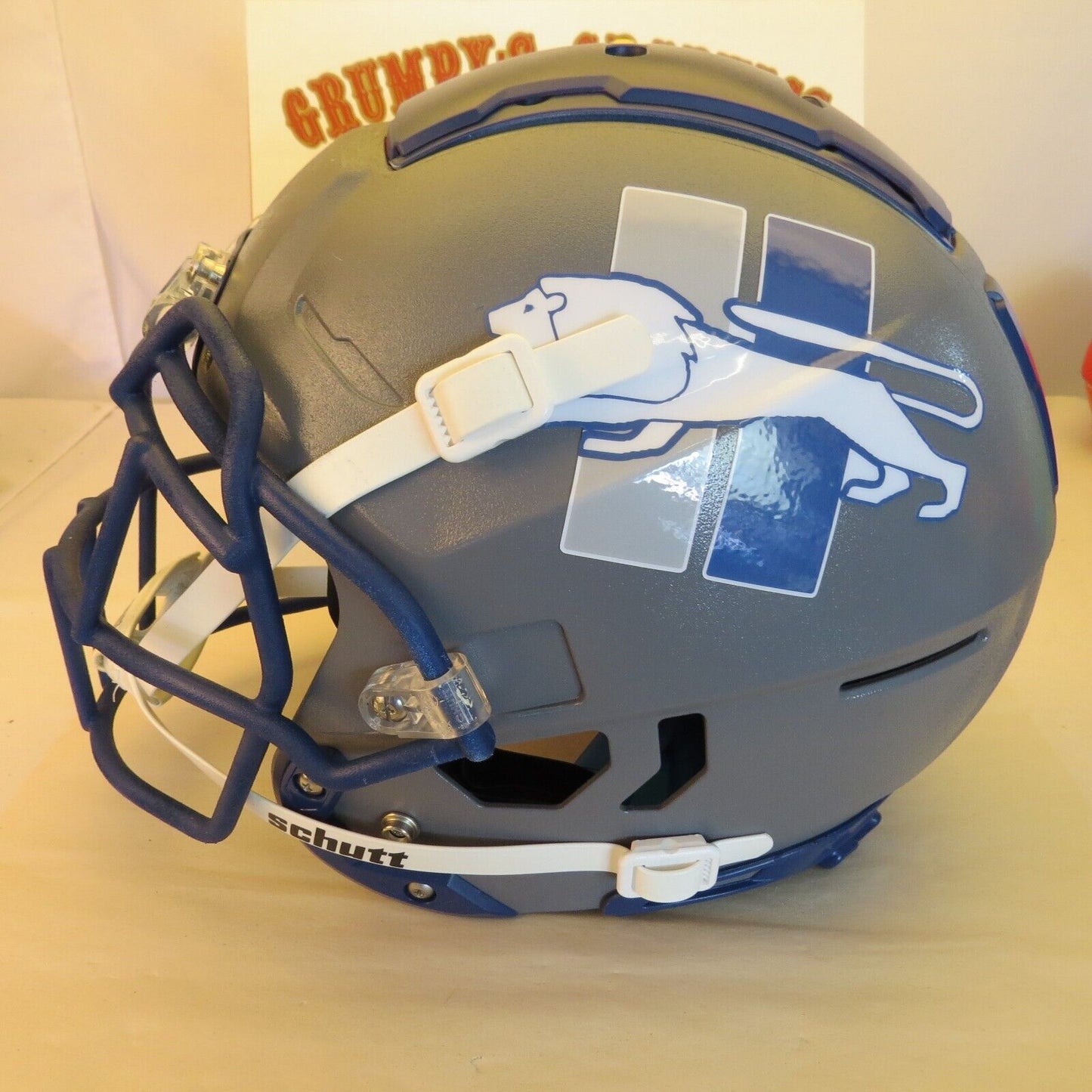 Detroit LIONS custom fullsize Schutt F7 Ballistic Gray