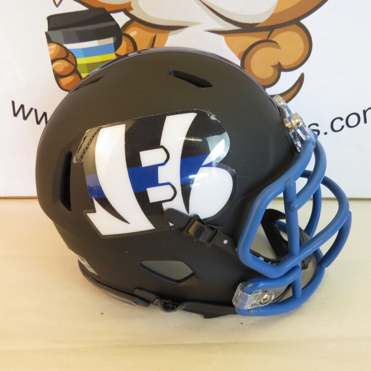 Cincinnati Bengals Custom Mini Helmet Thin Blue Line