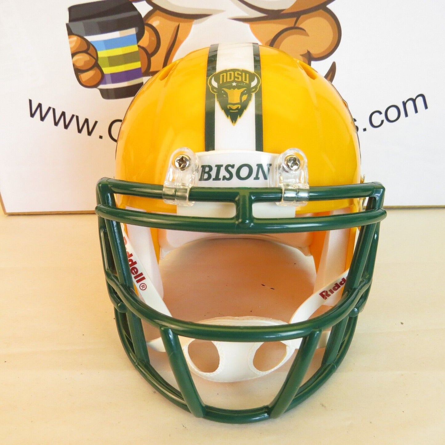 North Dakota State Bison Custom Mini Helmet Yellow