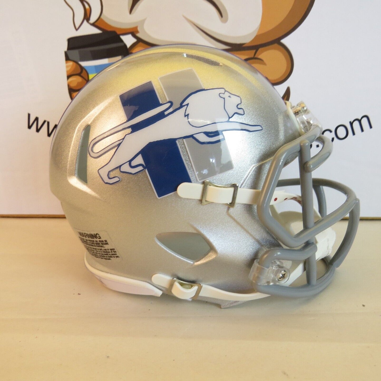 Detroit Lions Custom Mini Helmet Silver