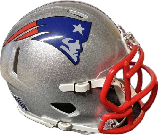 New England Patriots Custom Mini Helmet Alternate on Silver