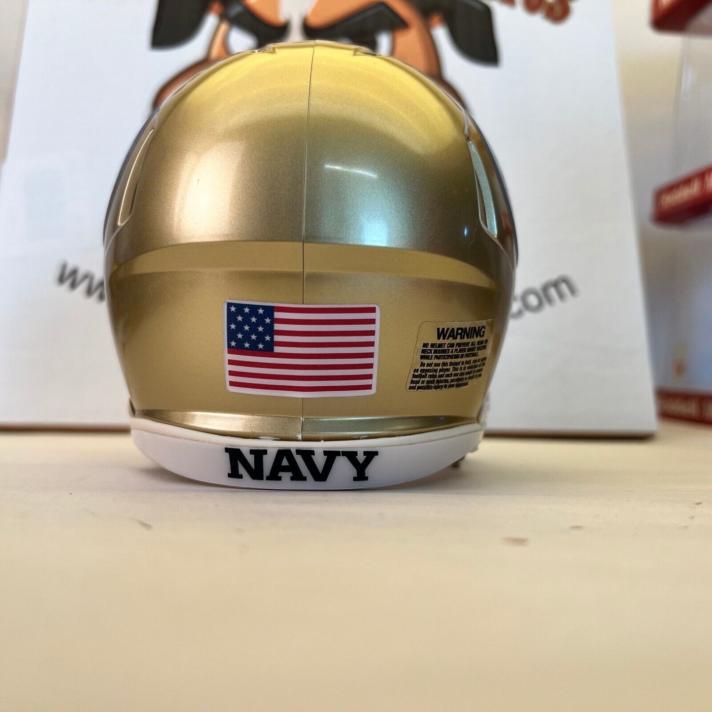 Navy Midshipmen Football custom mini alternate logo Gold