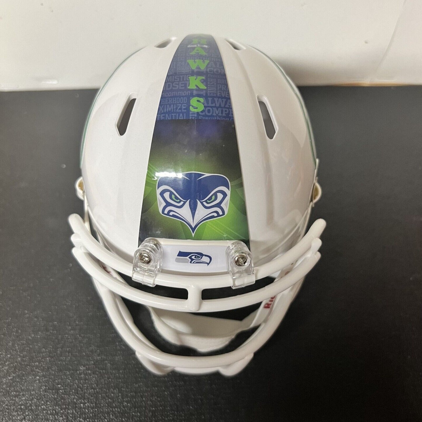 Seattle Seahawks Custom Mini Helmet Alternate decals on White