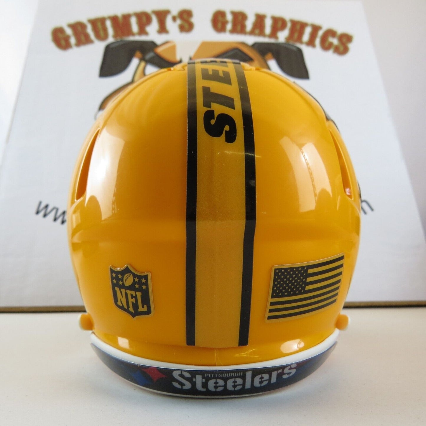 Pittsburgh Steelers Custom Mini Helmet Alternate decals on Yellow