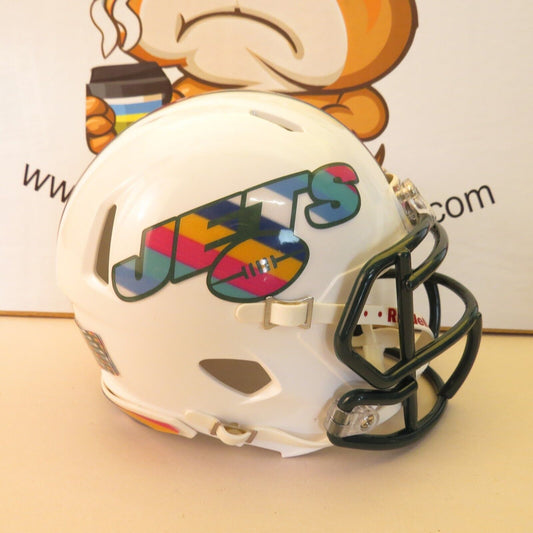 New York Jets Custom Mini Helmet Crucial Catch Themed White