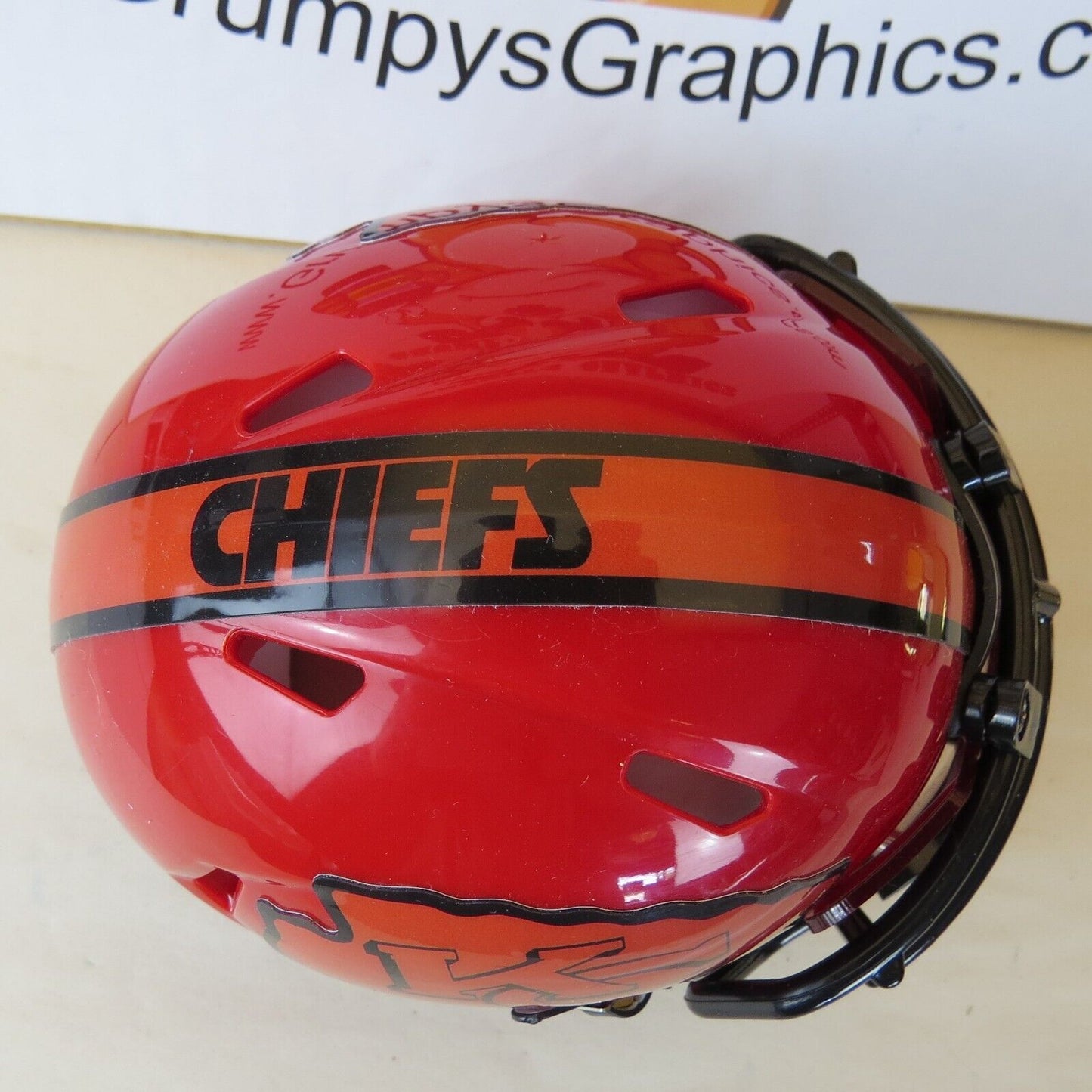 Kansas City Chiefs Custom Mini Helmet Alternate decals on Red