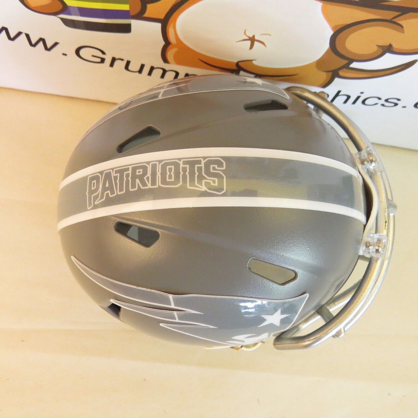 New England Patriots Custom Mini Helmet Battleship Gray Salute to Service STS