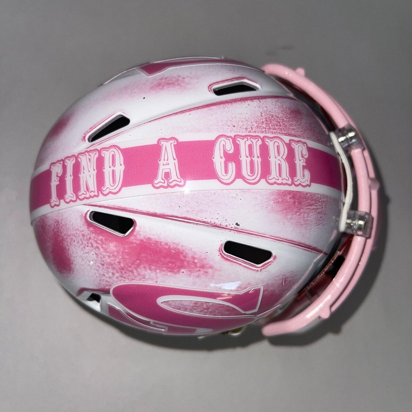 San Francisco 49ers Custom Mini Helmet - BCA Pink/White Distressed Breast Cancer