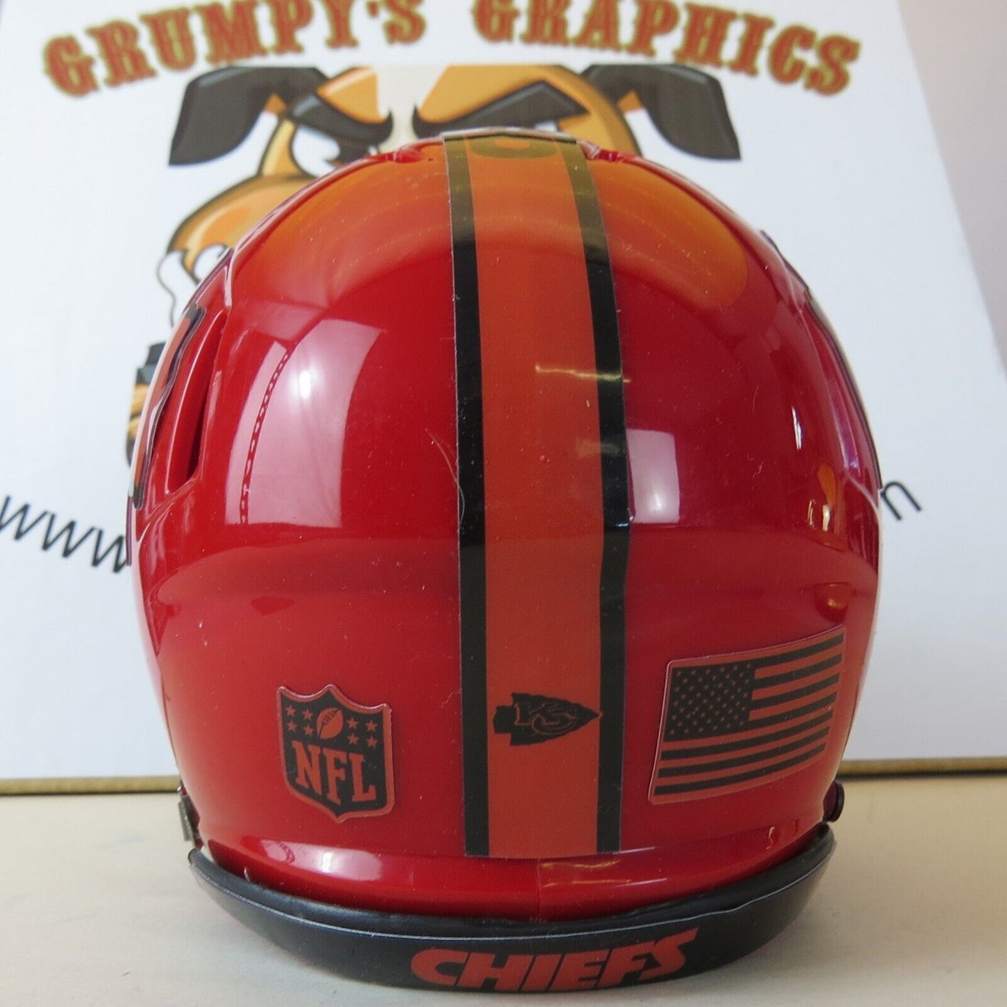 Kansas City Chiefs Custom Mini Helmet Alternate decals on Red