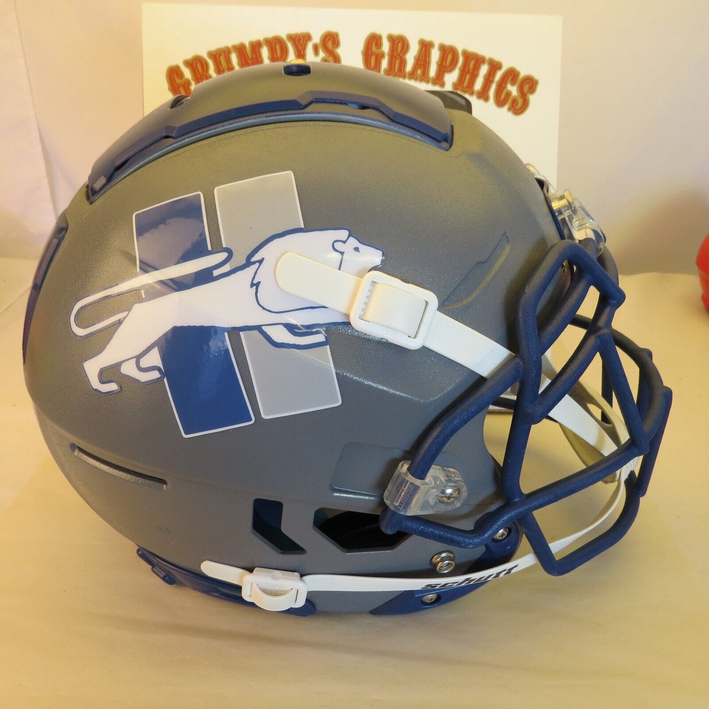 Detroit LIONS custom fullsize Schutt F7 Ballistic Gray