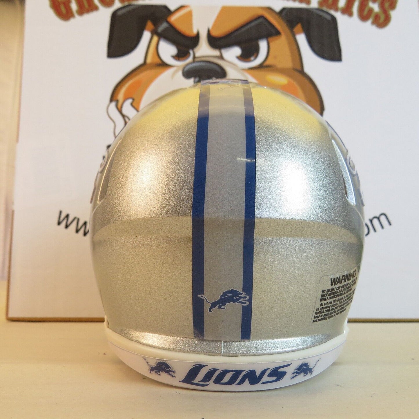 Detroit Lions Custom Mini Helmet Silver