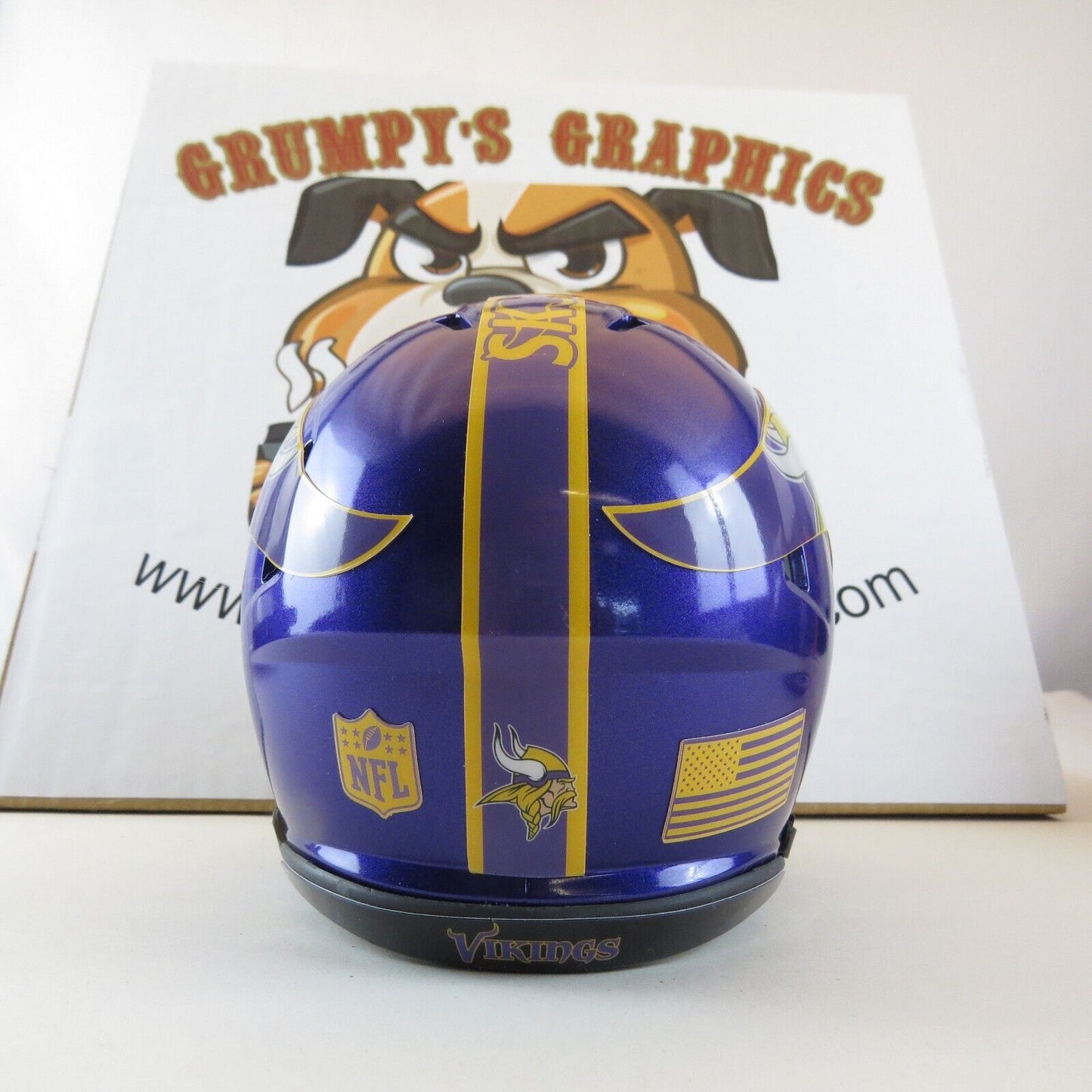 Minnesota Vikings Custom Mini Helmet Alternate decals on Purple