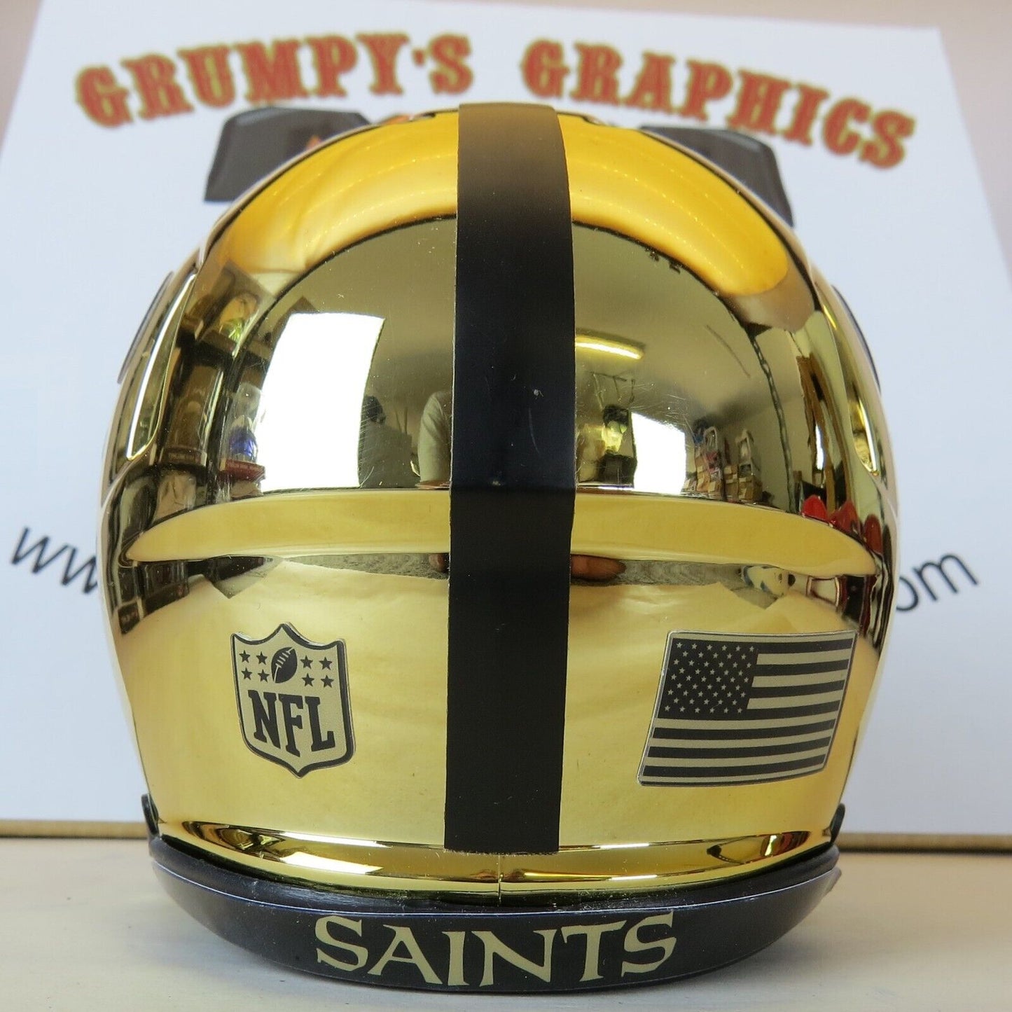 New Orleans Saints Custom Mini Helmet Gold Chrome