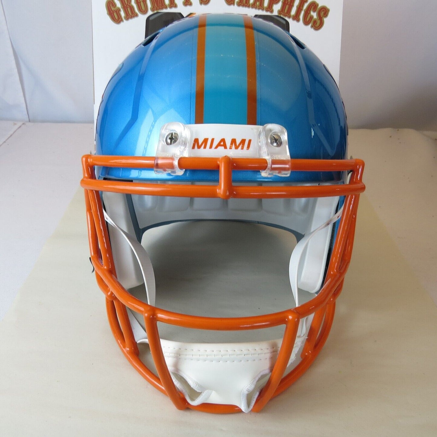 Miami Dolphins Custom full size replica Helmet on Flash Blue