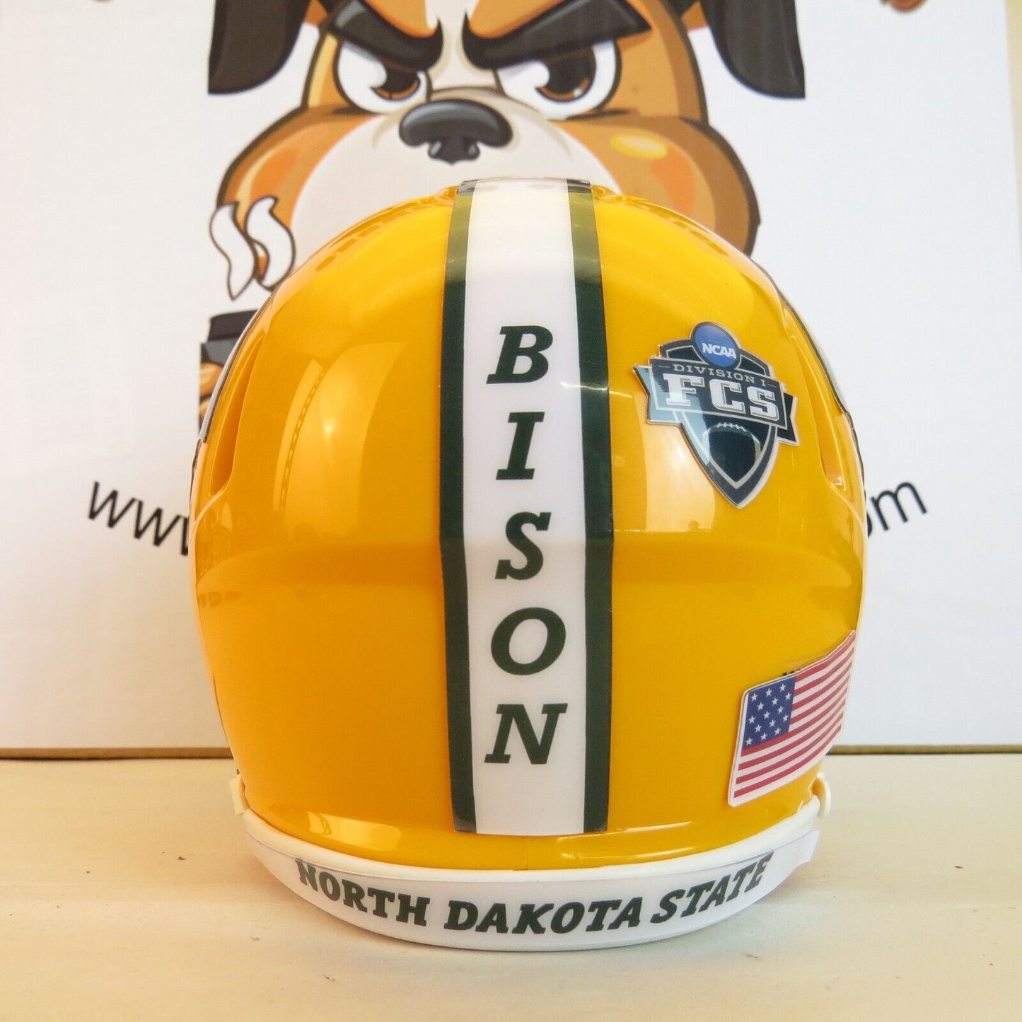 North Dakota State Bison Custom Mini Helmet Yellow