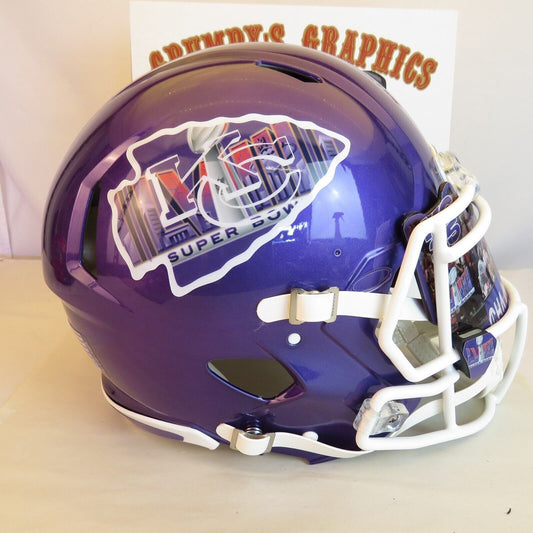 Kansas City Chiefs SB LVIII Custom Auth Helmet custom painted purple to match