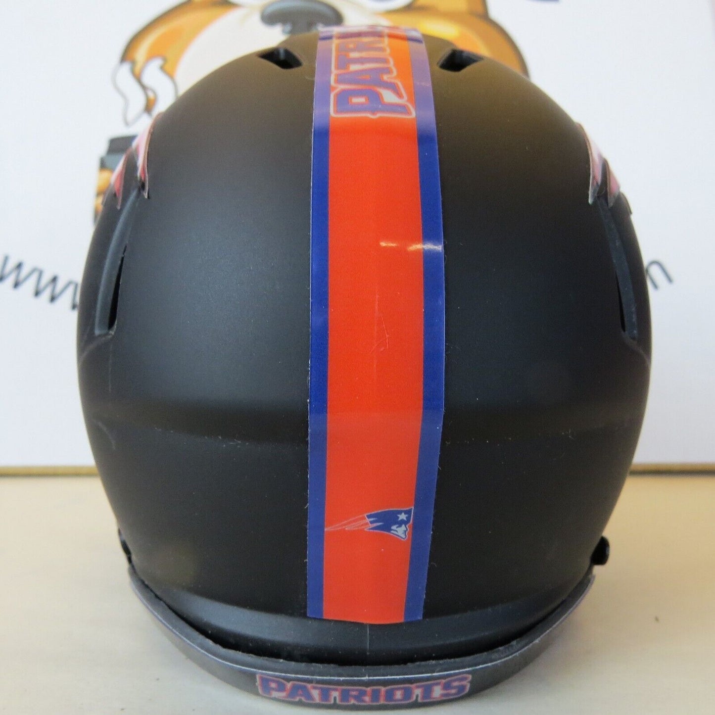 New England Patriots Custom Mini Helmet Alternate on Black Matte