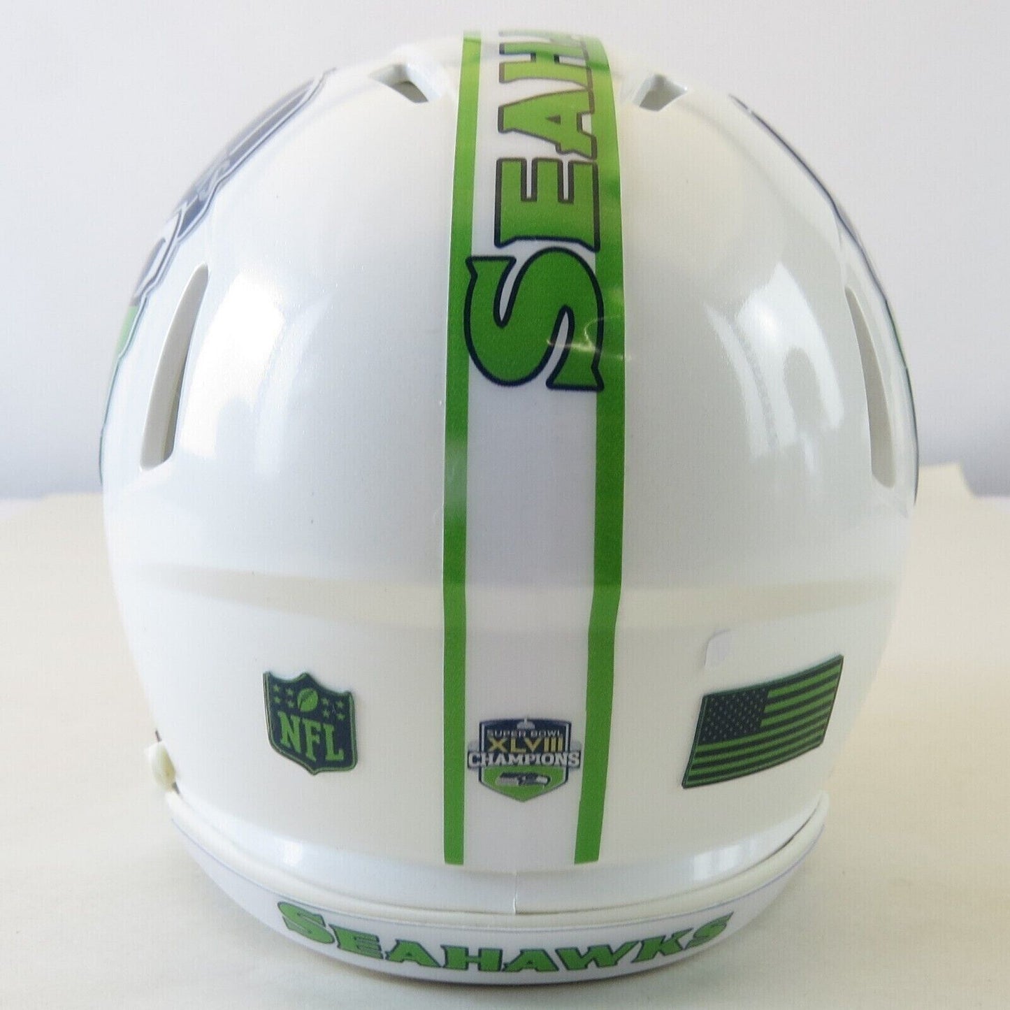 Seattle Seahawks Custom Mini Helmet Alternate decals on White