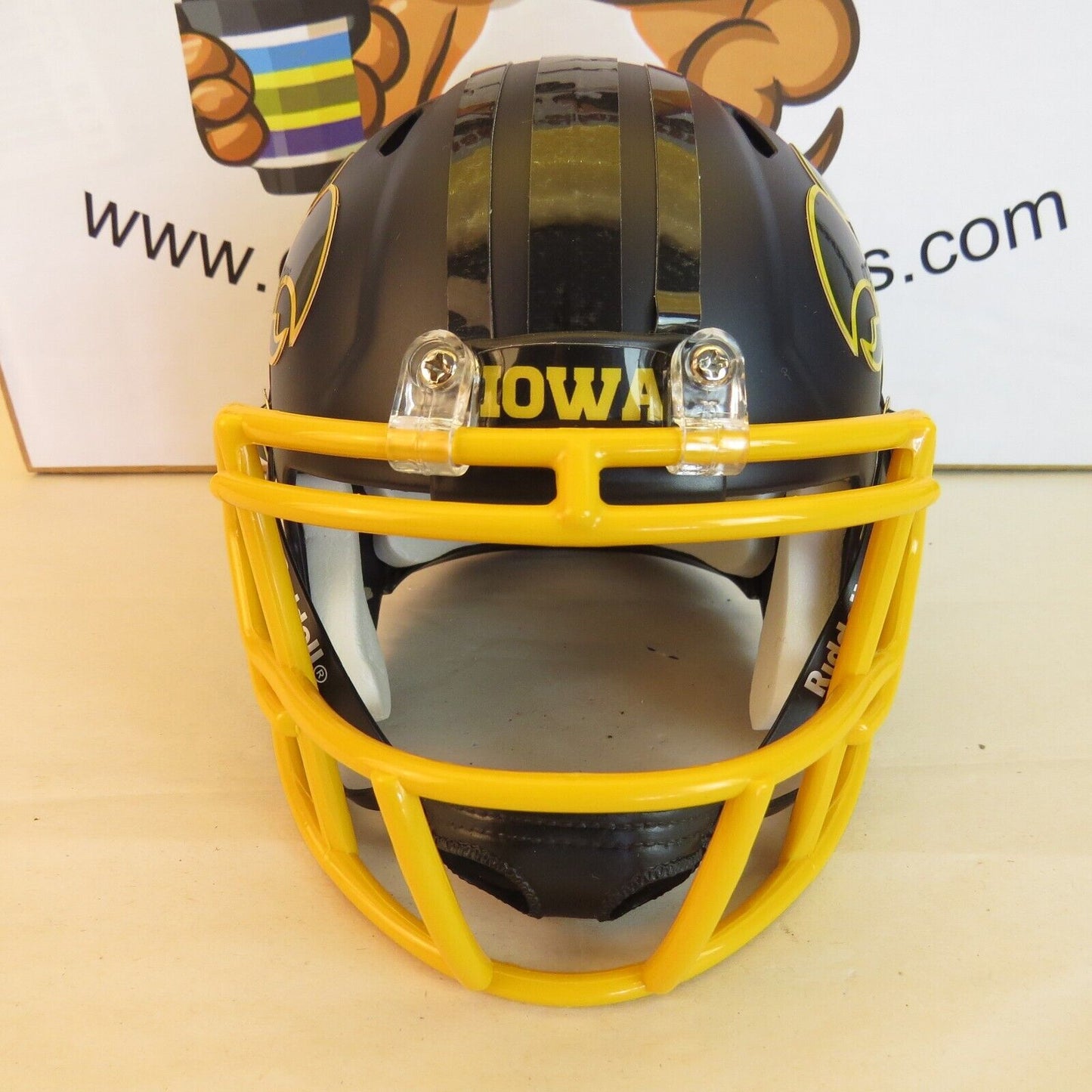 Iowa Hawkeyes Alternate Custom Mini Helmet Black Satin