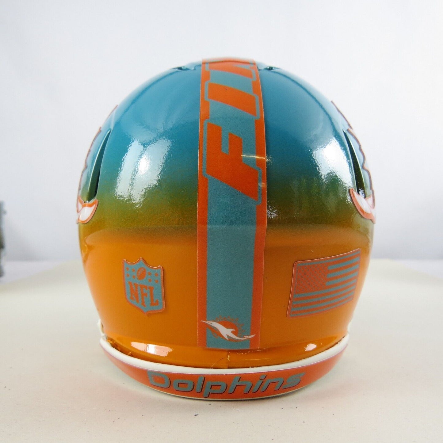 Miami Dolphins Custom painted mini helmet Blue and orange