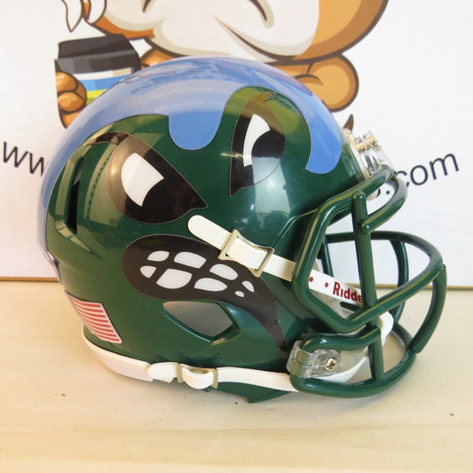 Tulane Green Wave Custom Mini Helmet AMP Style decals on Green