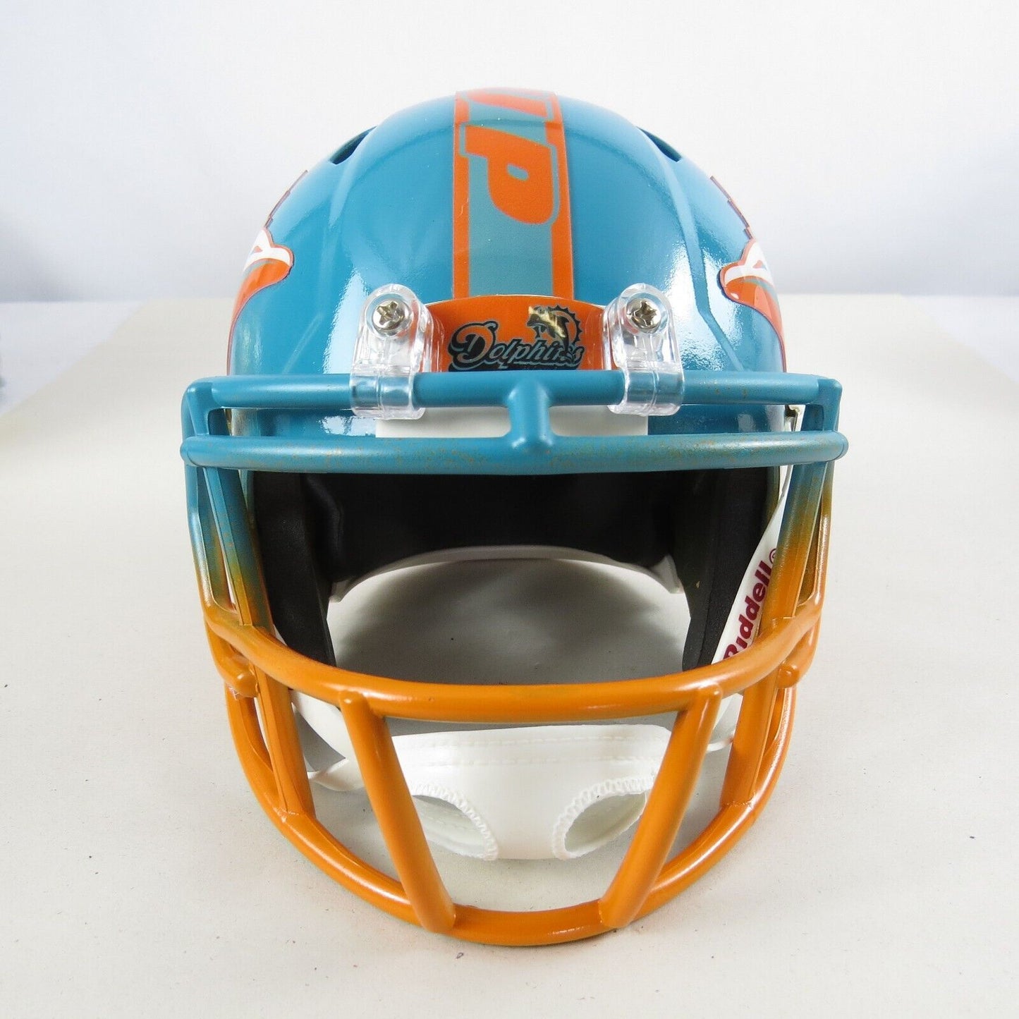 Miami Dolphins Custom painted mini helmet Blue and orange