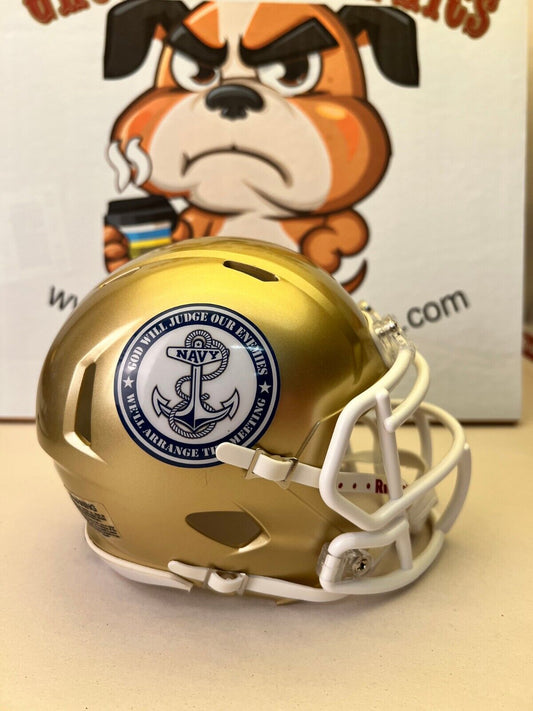 Navy Midshipmen Football custom mini alternate logo Gold