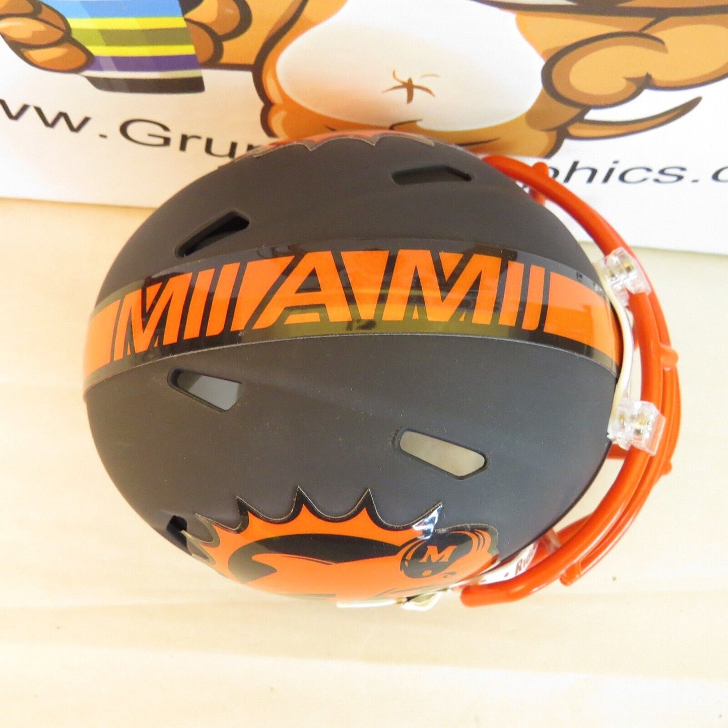 Miami Dolphins Custom Mini Helmet Matte Black