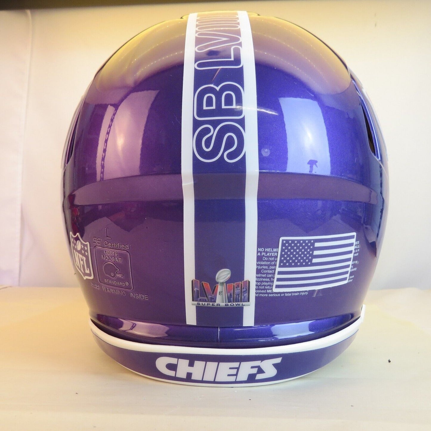 Kansas City Chiefs SB LVIII Custom Auth Helmet custom painted purple to match