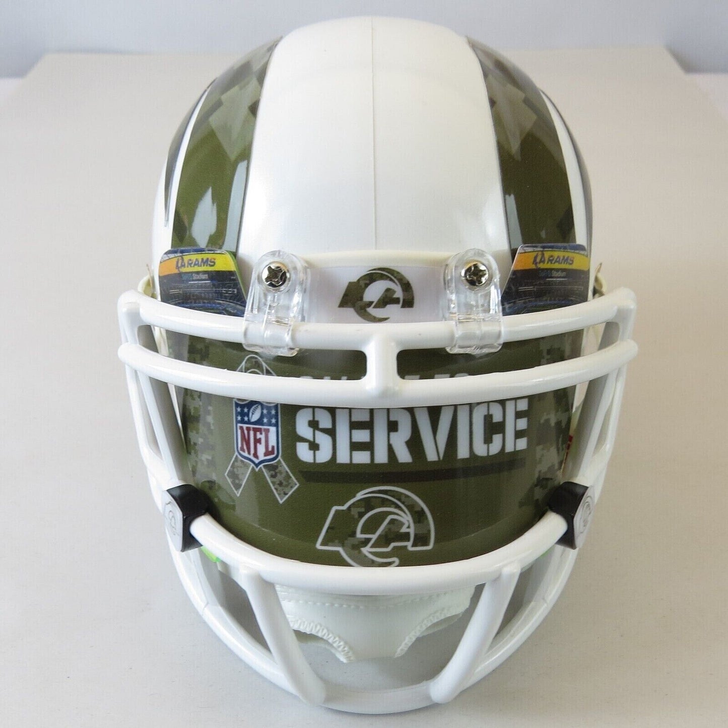 Los Angeles Rams Custom Mini Helmet STS Salute to Service Themed White