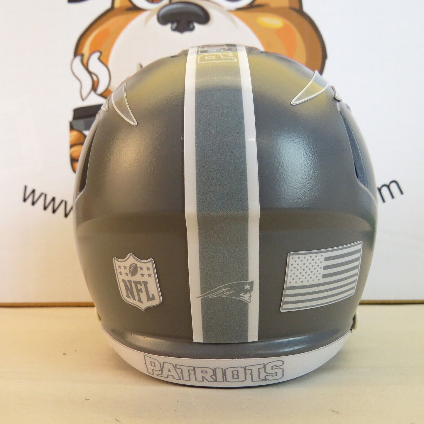 New England Patriots Custom Mini Helmet Battleship Gray Salute to Service STS