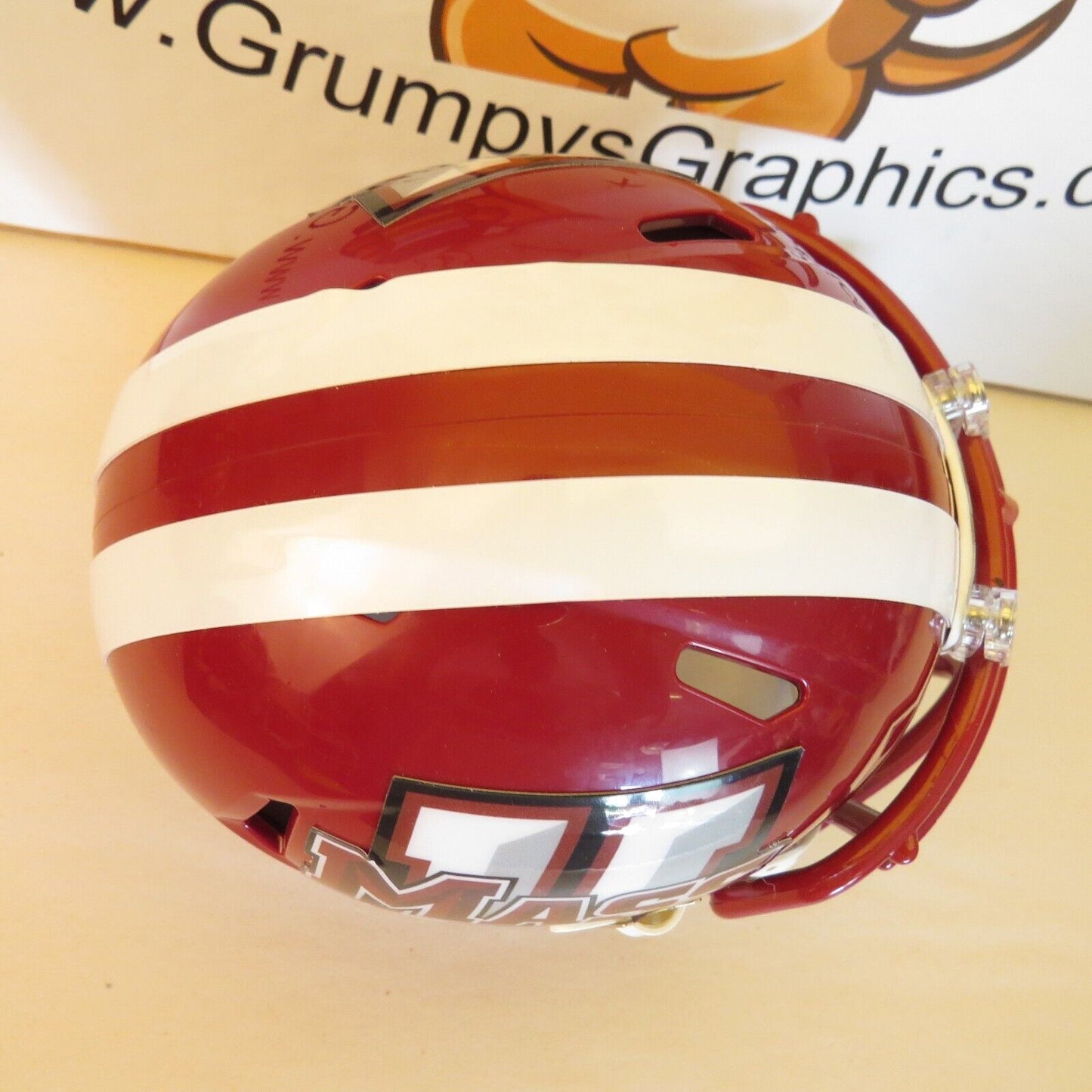 University of Massachusette UMass Minutemen Custom Mini Helmet Crimson