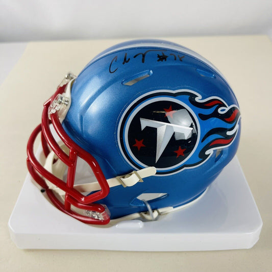 Chris Johnson Tennessee Titans Signed Flash Mini Helmet JSA Cert CJ2K