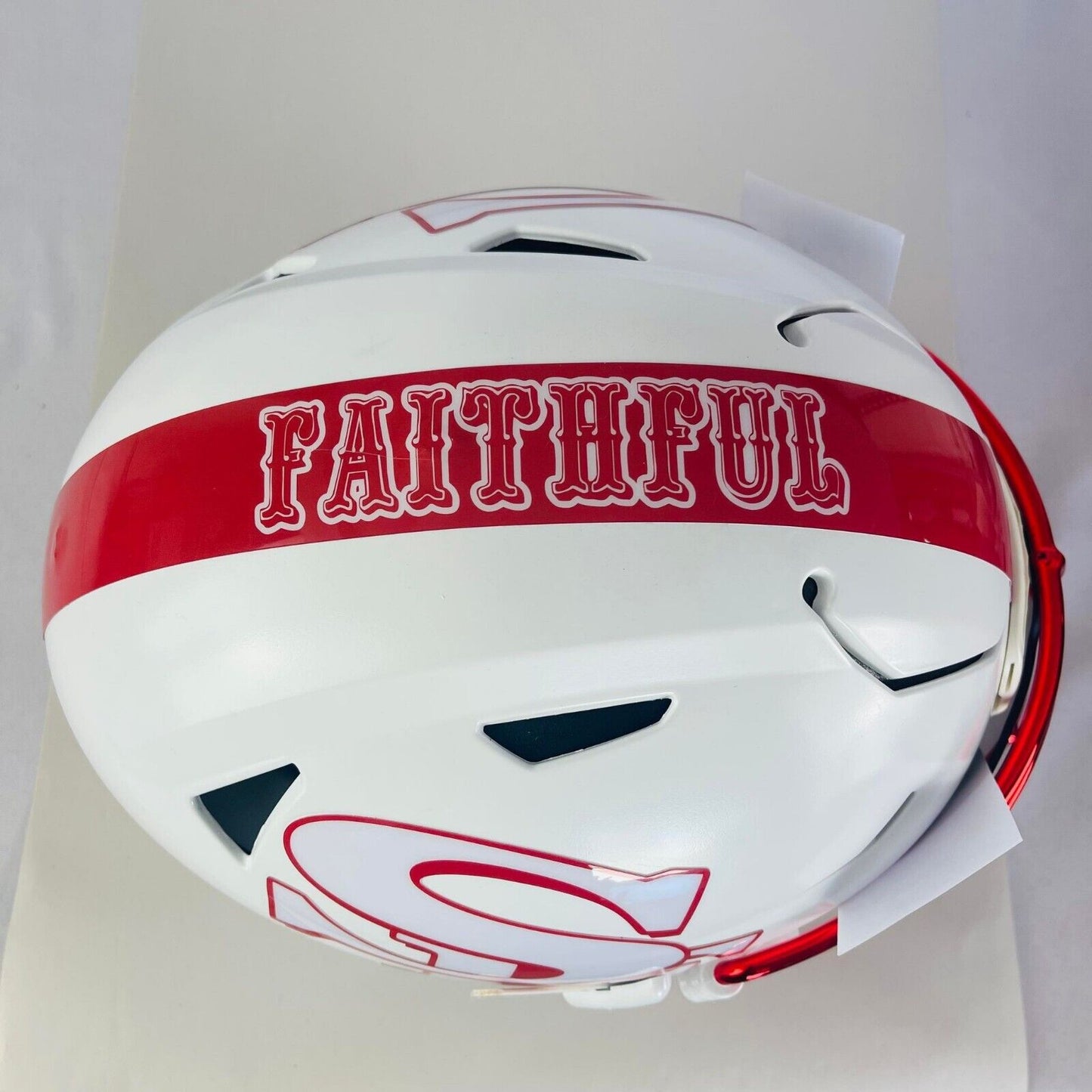 San Francisco 49er Custom Speedflex Helmet White Glow in the Dark Visor