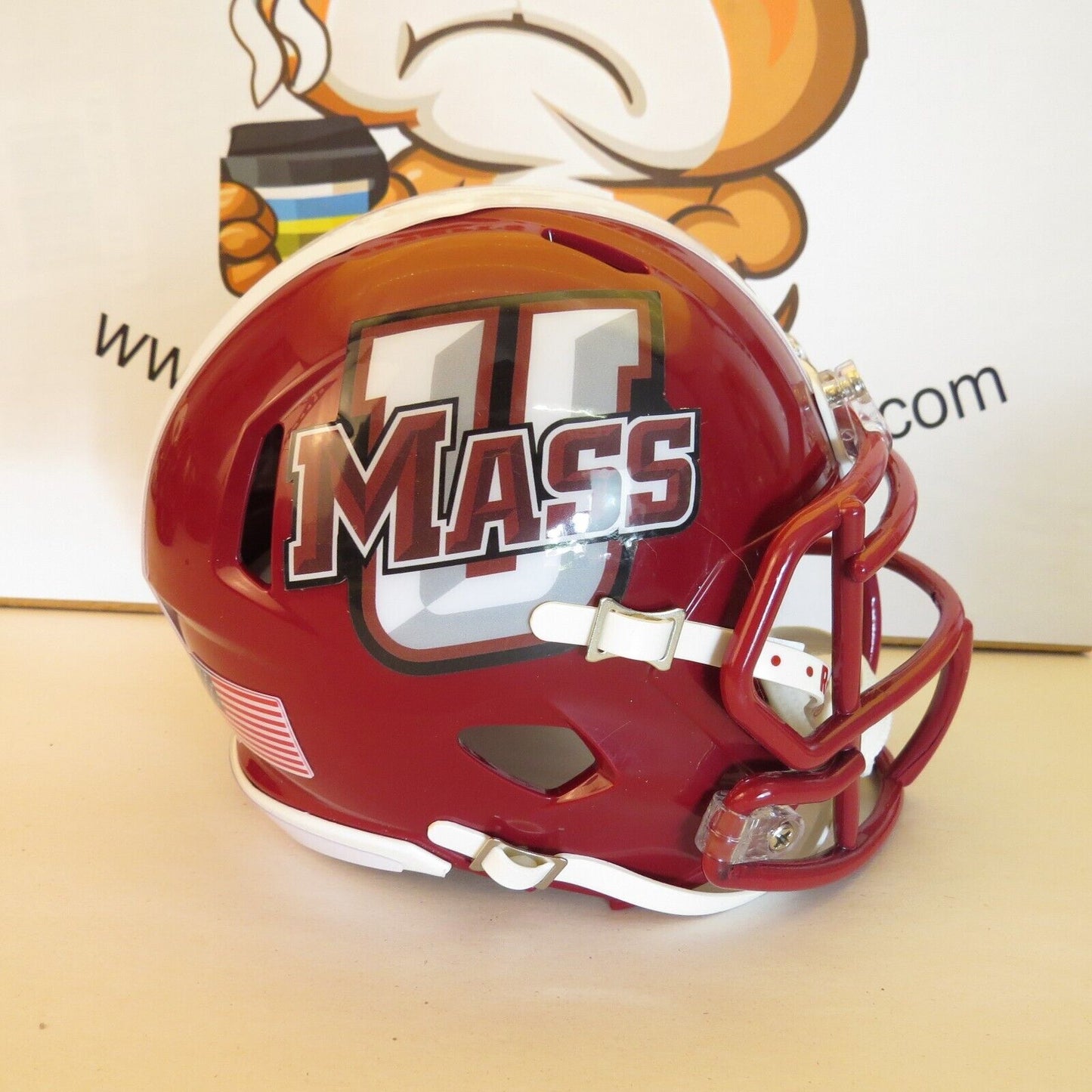 University of Massachusette UMass Minutemen Custom Mini Helmet Crimson