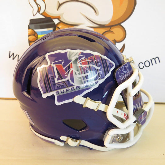 Kansas City Chiefs SB LVIII Custom Mini Helmet custom painted purple to match