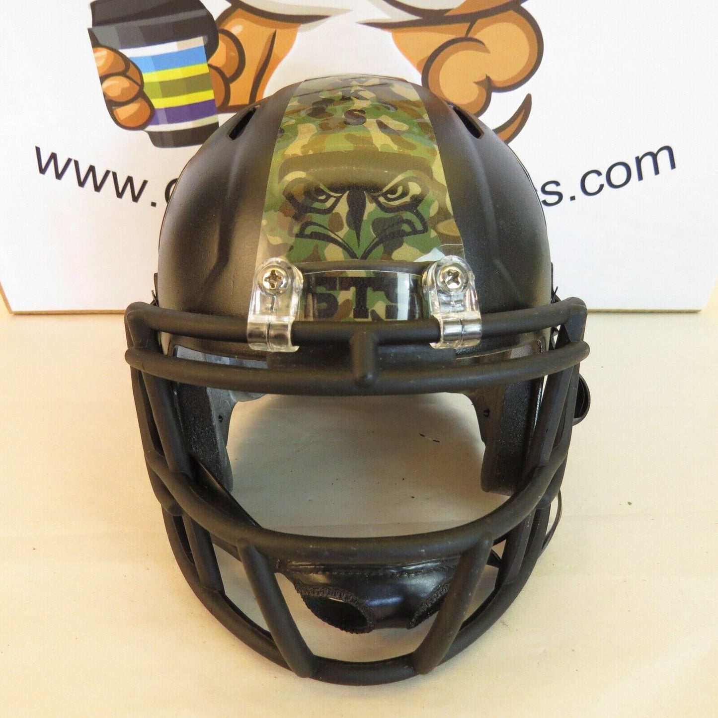 Seattle Seahawks Custom Mini Helmet STS Salute to Service Themed on Satin Black