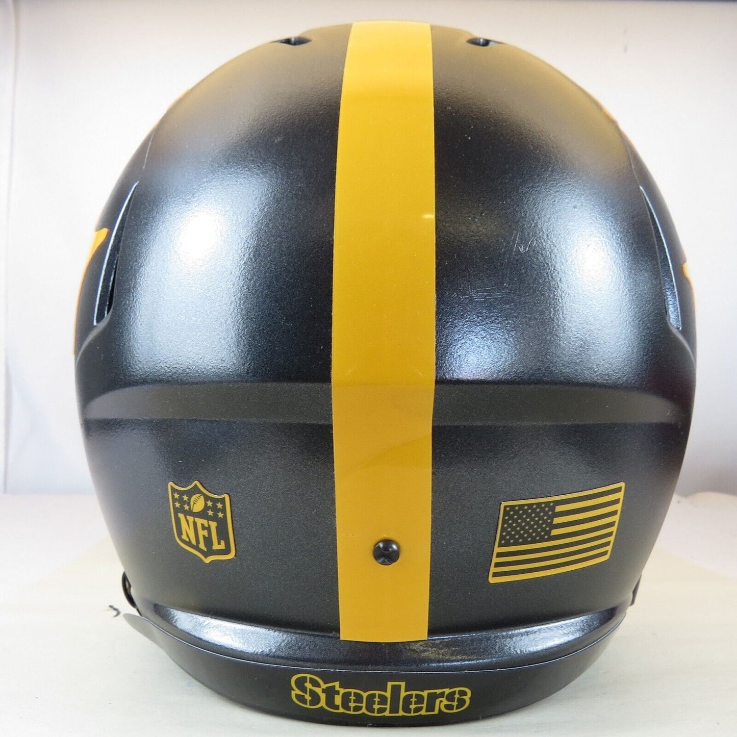 Pittsburgh Steelers Custom full size replica Helmet on Custom Gun Metal Black