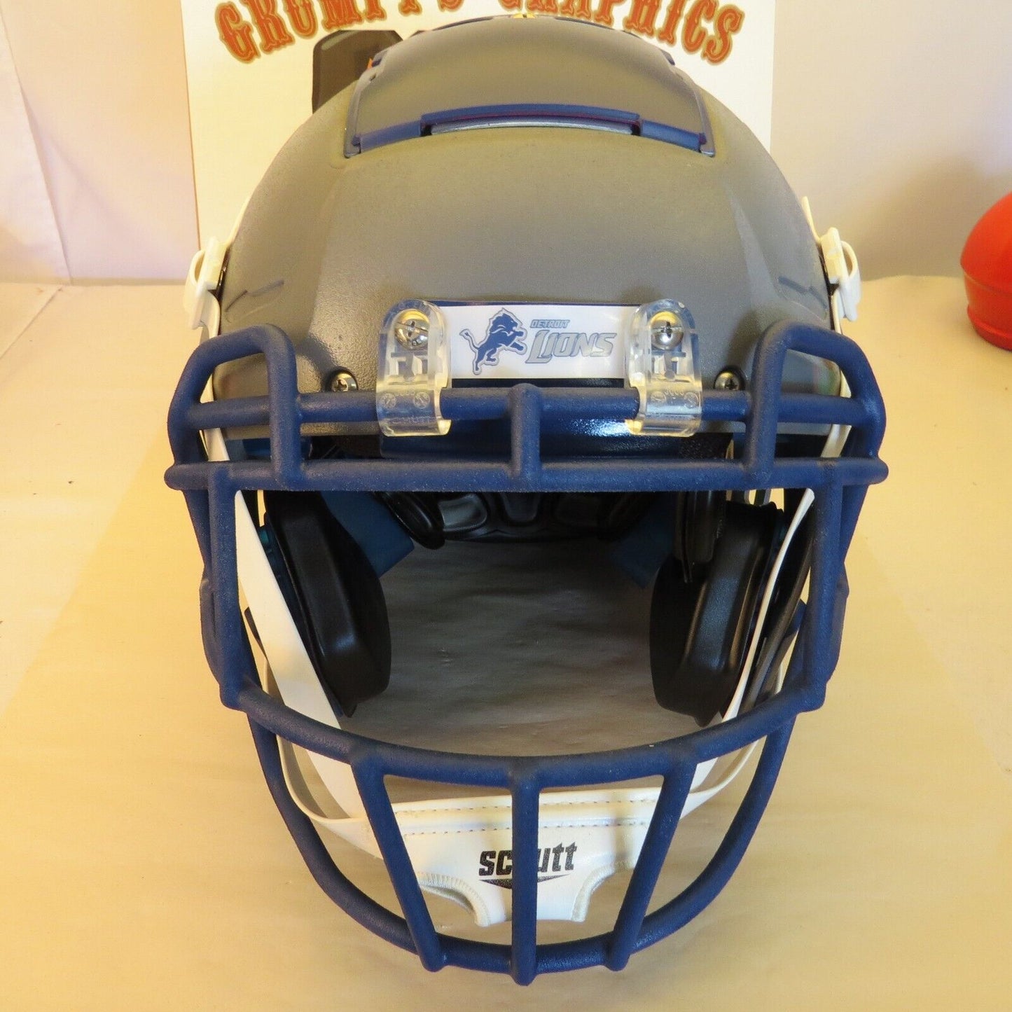 Detroit LIONS custom fullsize Schutt F7 Ballistic Gray