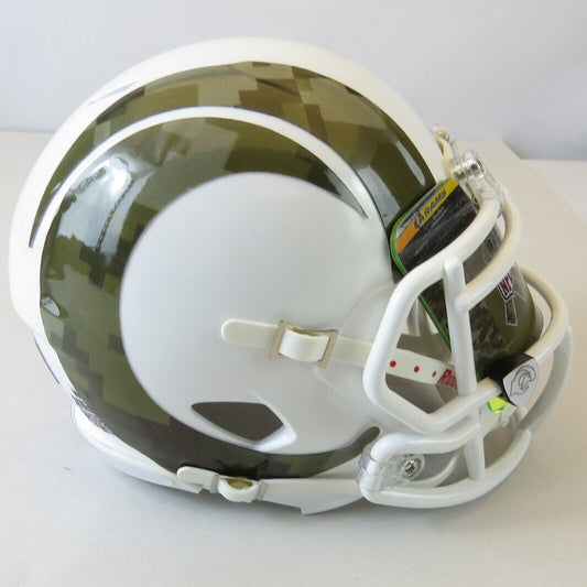 Los Angeles Rams Custom Mini Helmet STS Salute to Service Themed White