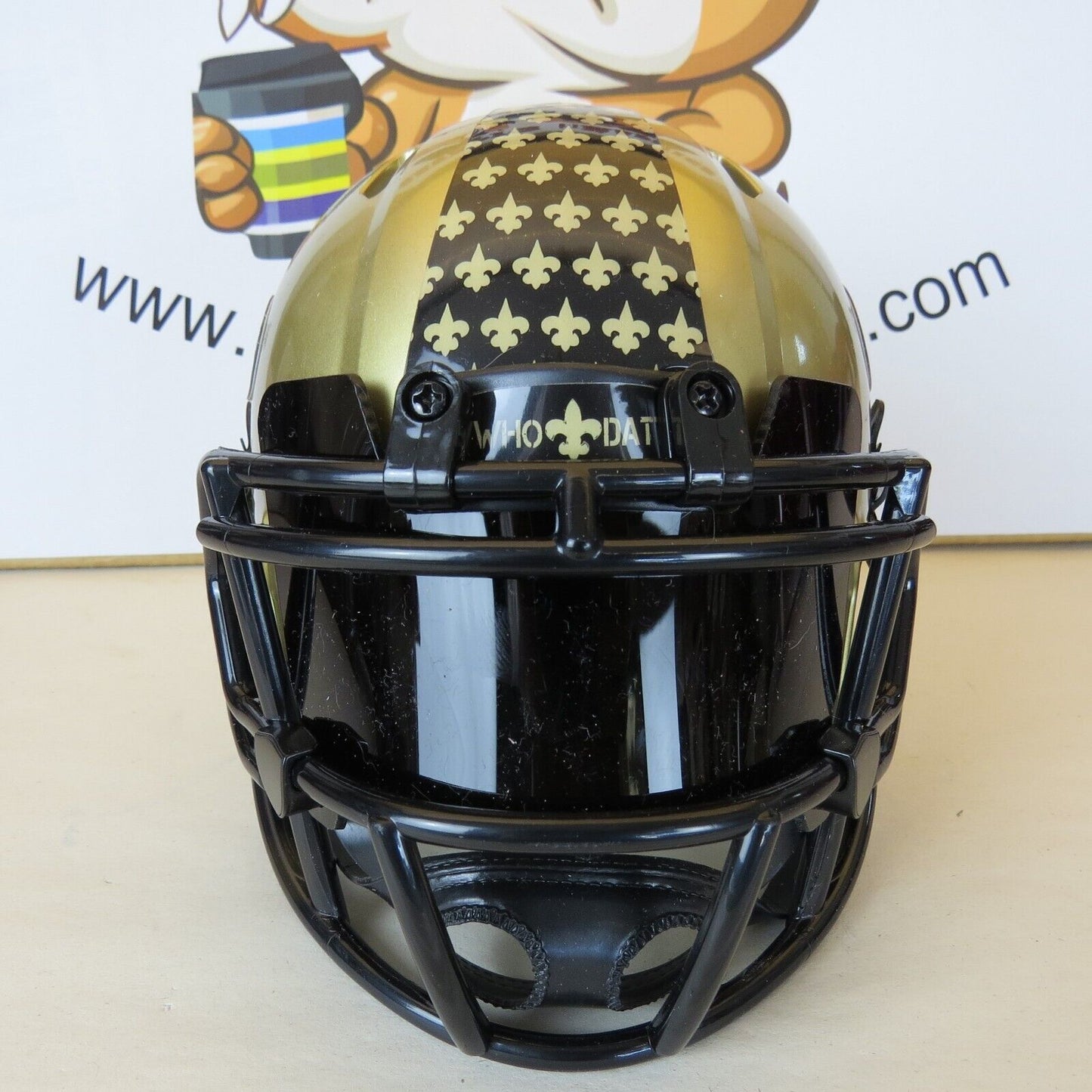 New Orleans Saints Custom Mini Helmet Gold Black Trim